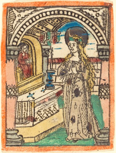 Die Jungfrau in einem mit Ähren bestickten Gewand von German 15th Century