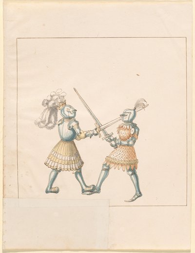 Freydal, Das Buch der Turniere und Turniere von Kaiser Maximilian I.: Kämpfe zu Fuß (Turniere)(Band III): Tafel 158 von German 16th Century