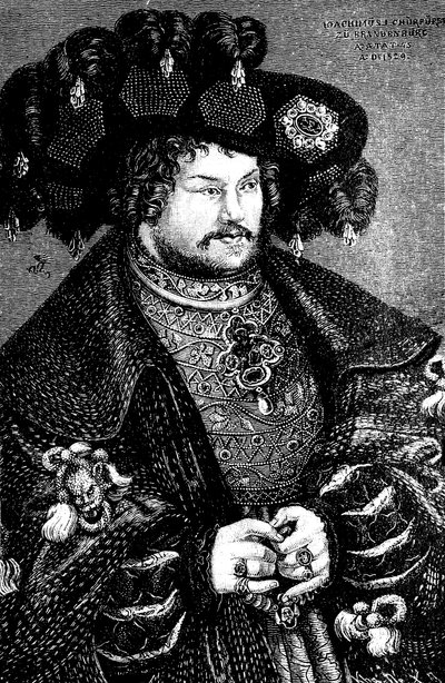 Porträt von Joachim I. Nestor 1484-1535, Kurfürst von Brandenburg, Kopie nach Lucas Cranach d. Ä., 15. Jahrhundert von German Master