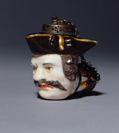 Meissener Porträtpfeifenkopf, modelliert als Kopf von Schmiedel, ca. 1750 von German School