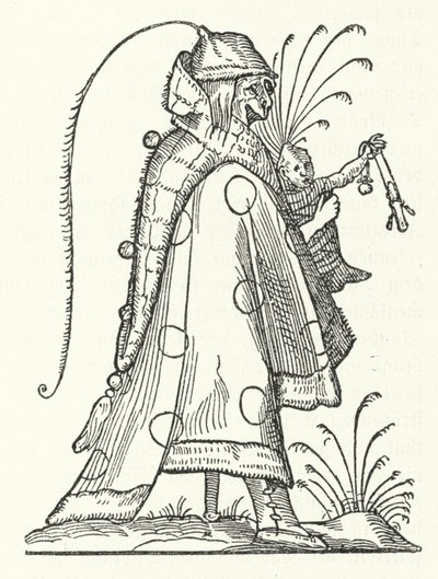Eine Figur aus dem Buch Les Songes drolatiques de Pantagruel (Die komischen Träume von Pantagruel) von Richard Breton (Stich) von German School