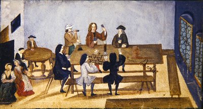Eine Wirtshausszene mit Figuren beim Kartenspiel, ca. 1690 von German School