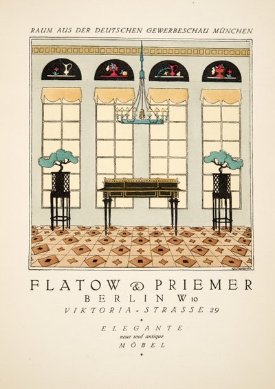 Werbung für "Flatow & Priemer", aus Styl, veröffentlicht 1922 von German School