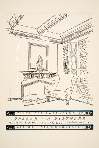 Werbung für Jordan und Hartmann, aus Styl, veröffentlicht 1922 von German School