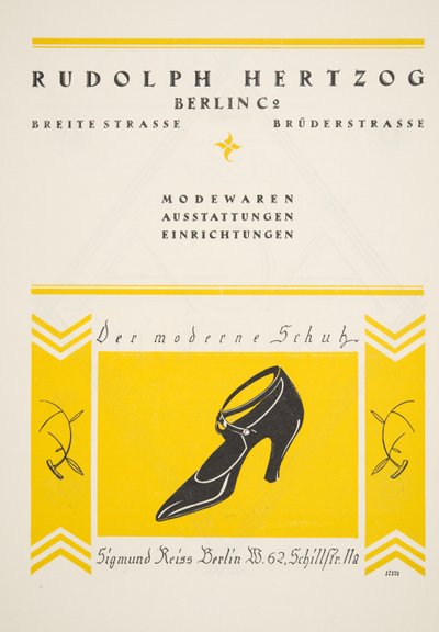 Werbung für Rudolph Hertzog Schuhe, aus Styl, veröffentlicht 1922 von German School