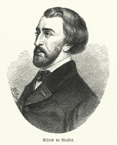Alfred de Musset, französischer Dramatiker, Dichter und Romanautor von German School