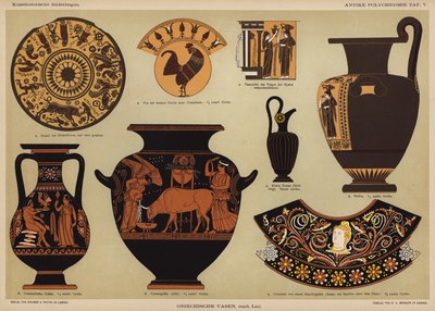 Antike griechische polychrome Vasen von German School