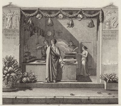 Antiker römischer Laden. Illustration für Bilder-Atlas (Gravur) von German School