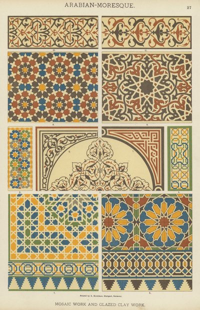 Arabisch-Maurisch, Mosaikarbeit und glasierte Tonarbeit von German School