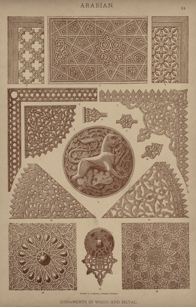 Arabische, Ornamente in Holz und Metall von German School