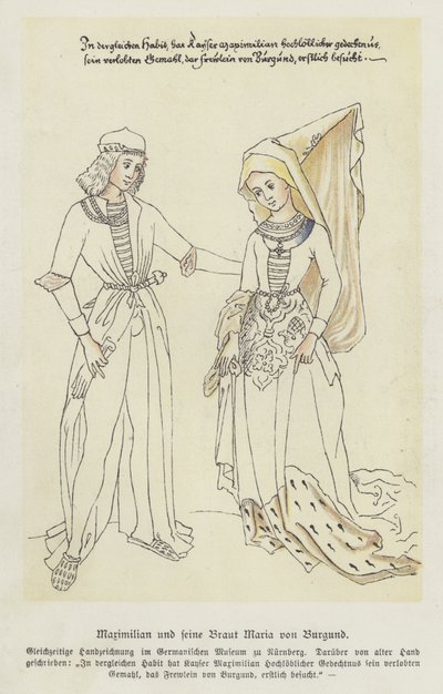 Erzherzog Maximilian von Österreich und seine Braut, Maria von Burgund von German School