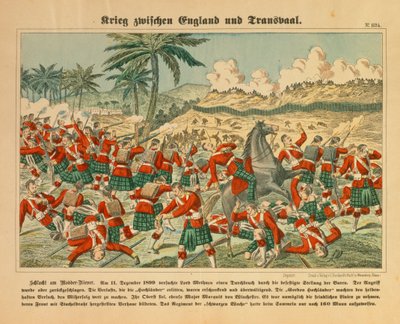 Schlacht am Modder River im Burenkrieg, 11. Dezember 1899, Flugblatt veröffentlicht von C. Burckhardt, Weissenburg, 1899 von German School