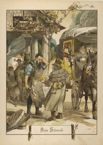 Schmied (Farblithografie) von German School