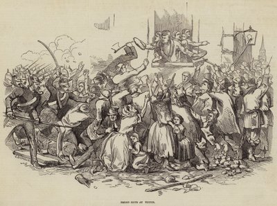 Brotunruhen in Stettin, Deutschland, 24. April 1847 (Gravur) von German School