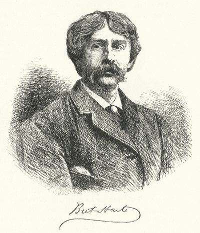 Bret Harte, amerikanischer Kurzgeschichtenschreiber und Dichter (Stich) von German School