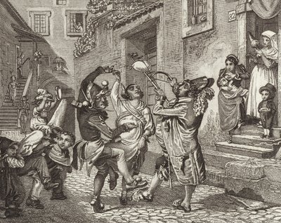 Karneval in Rom, Italien. Illustration für Bilder-Atlas von German School