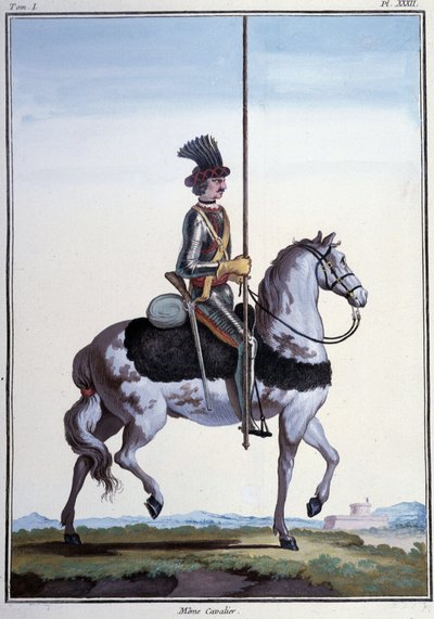 Reiter - in „Meine Träumereien“ von dem Grafen von Sachsen, ed. Desaint et Saillant, Paris von German School