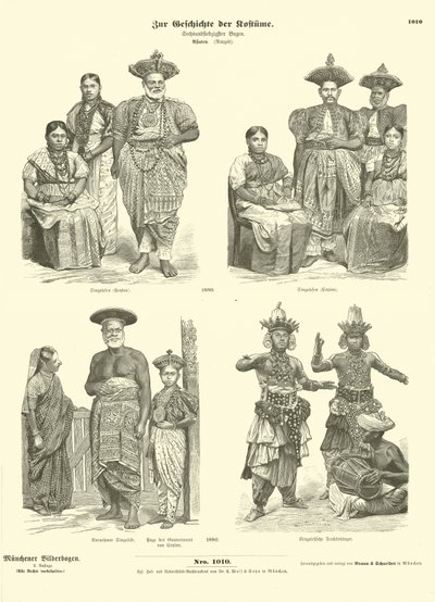 Ceylonesische Kostüme, 1880 von German School