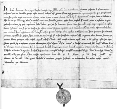 Charta von Heinrich Raspe, Landgraf von Thüringen und deutscher Gegenkönig, für Bischof Hermann von Würzburg von German School