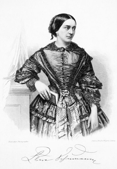 Clara Schumann, deutsche Pianistin und Komponistin (Lithografie) von German School