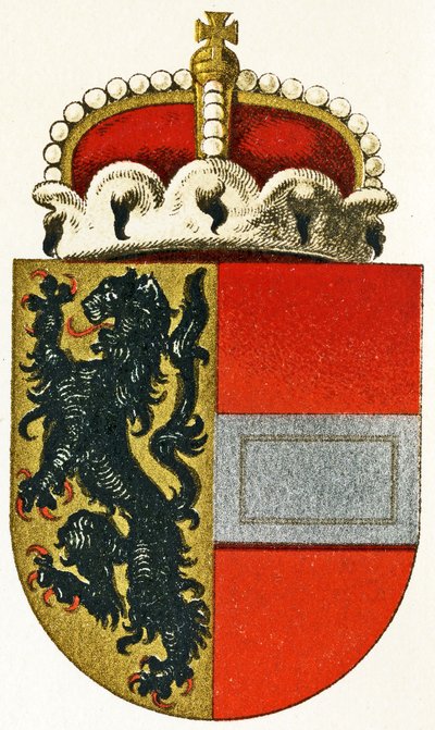Wappen von Salzburg, mit einer Fürstenmütze auf dem Schild, ca. 1898 von German School