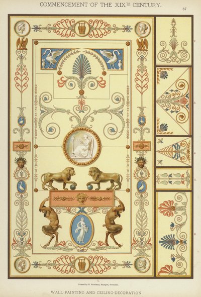 Beginn des 19. Jahrhunderts, Wandmalerei und Deckendekoration von German School
