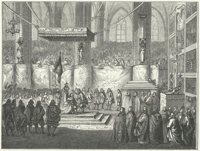 Krönung von Karl X. Gustav von Schweden im Dom zu Uppsala von German School