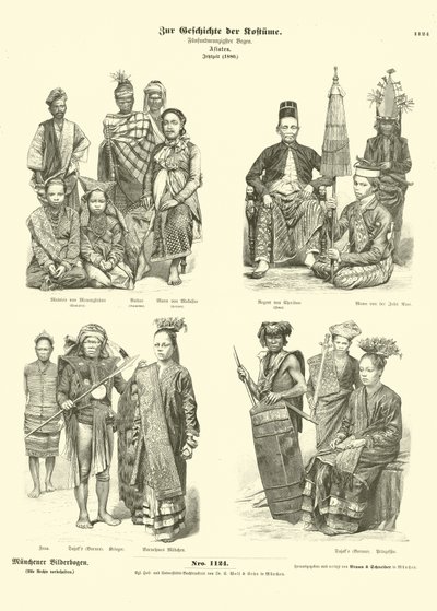 Kostüme aus Indonesien, 1880 von German School