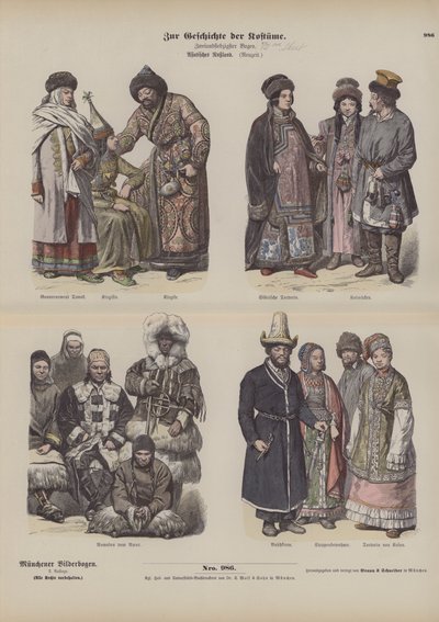 Kostüme des russischen Fernen Ostens, 19. Jahrhundert von German School