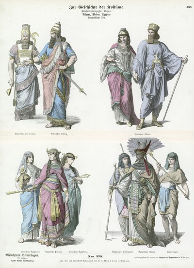 Kostüme der alten Assyrer, Meder und Ägypter von German School