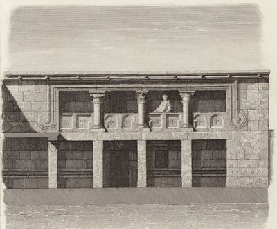 Hof eines antiken griechischen Hauses in Zentralsyrien. Illustration für Bilder-Atlas (Stich) von German School
