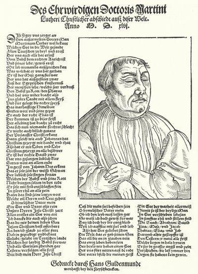 Tod des deutschen protestantischen Reformators Martin Luther von German School