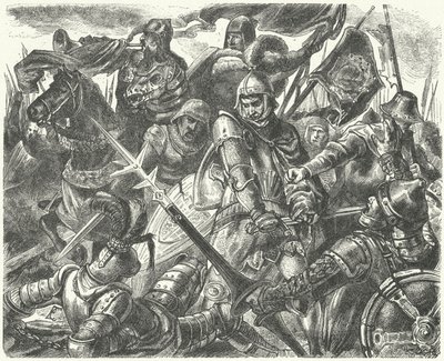 Tod von Peter von Kastilien durch die Hand von Heinrich von Trastamara von German School