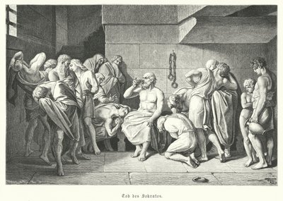 Tod des antiken griechischen Philosophen Sokrates, 399 v. Chr. von German School