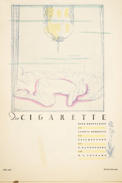 Die Zigarette eine Meditation, aus Styl, veröffentlicht 1922 von German School