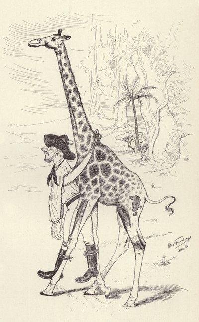 Betrunkener im Transvaal wird von einer Giraffe nach Hause gebracht von German School