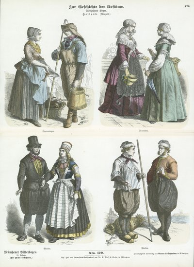 Niederländische Kostüme, 19. Jahrhundert von German School