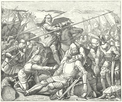 Eberhard II., Graf von Württemberg, in der Schlacht bei Döffingen von German School