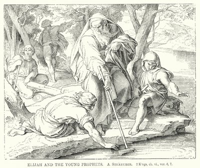 Elia und die jungen Propheten, 2. Könige, Kap. vi, Vers 6, 7 von German School