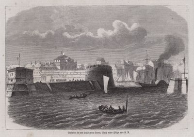 Eingang zum Hafen von Le Havre, Frankreich (Gravur) von German School