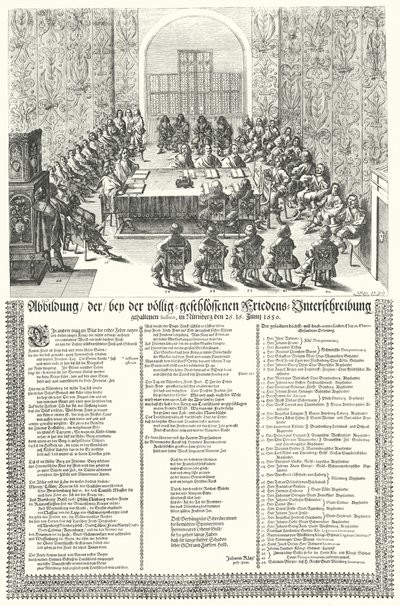 Europäischer Friedenskongress in Nürnberg 1650 nach dem Dreißigjährigen Krieg von German School