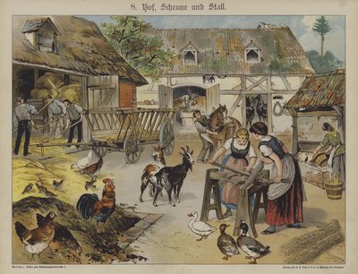 Bauernhof (Farblitho) von German School