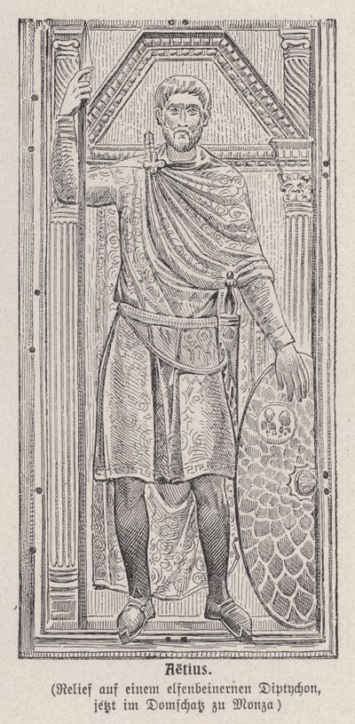 Flavius Aetius, römischer General (Gravur) von German School