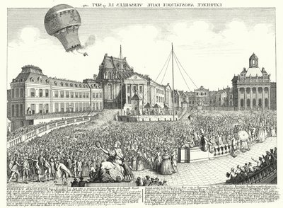 Flug des Ballons der Gebrüder Montgolfier in Versailles von German School