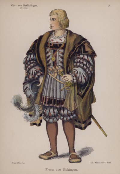 Franz von Sickingen, aus Götz von Berlichingen von Goethe von German School