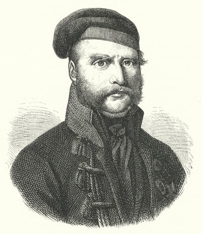Friedrich Wilhelm, Herzog von Braunschweig-Wolfenbüttel, deutscher Soldat, der die Schwarzen Schar gegen die Franzosen während der napoleonischen Kriege führte (Stich) von German School