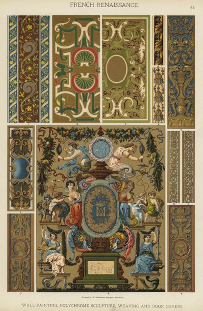 Französische Renaissance, Wandmalerei, Polychrome Skulptur, Weberei und Bucheinbände von German School