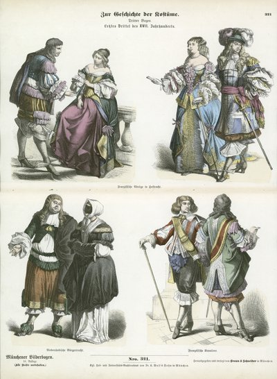 Französische und niederländische Kostüme, frühes 17. Jahrhundert von German School