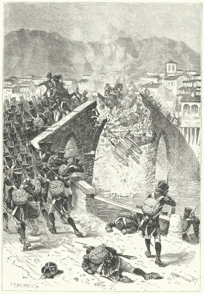 Französische Soldaten greifen Monsterrat, Spanien, an von German School