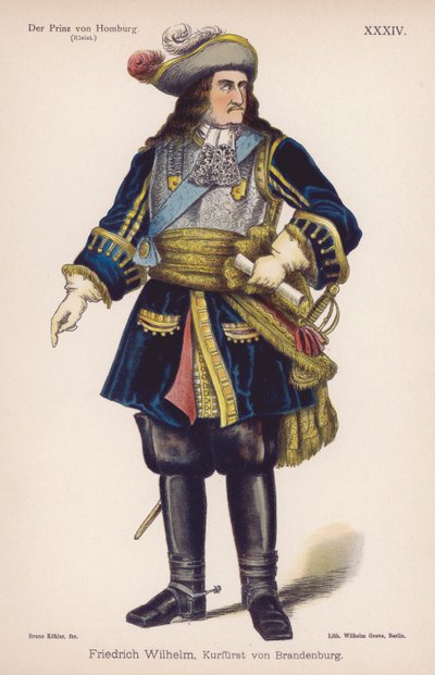Friedrich Wilhelm, Herzog von Brandenburg, aus Der Prinz von Homburg von Heinrich von Kleist von German School